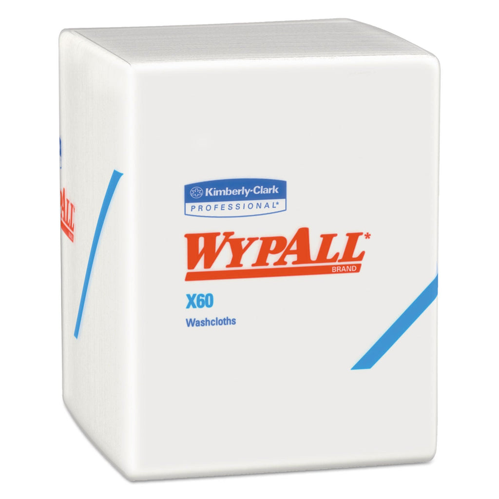 WypAll General Clean X60 Cloths, 1/4 Fold, 12.5 x 10, White, 70/Pack, 8 Packs/Carton
