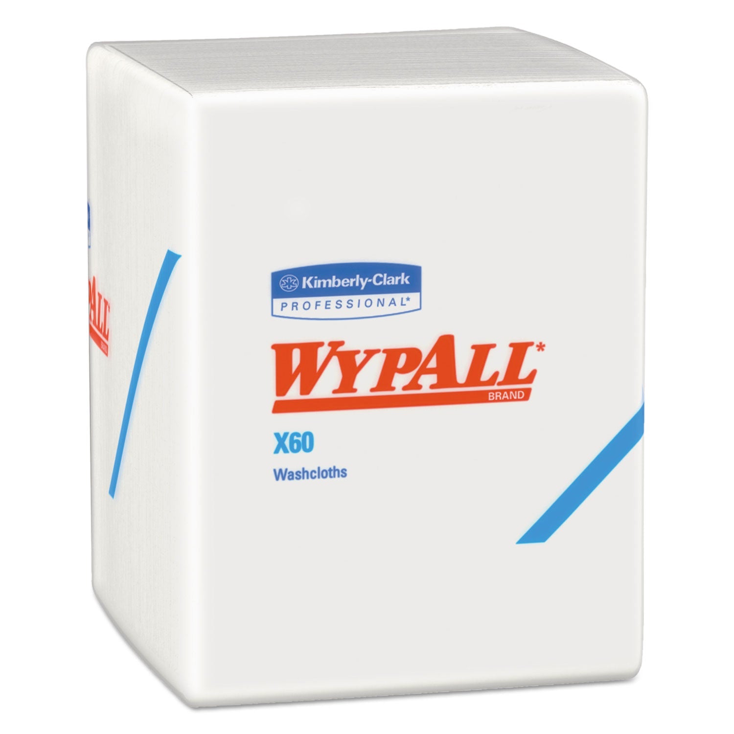 WypAll General Clean X60 Cloths, 1/4 Fold, 12.5 x 10, White, 70/Pack, 8 Packs/Carton