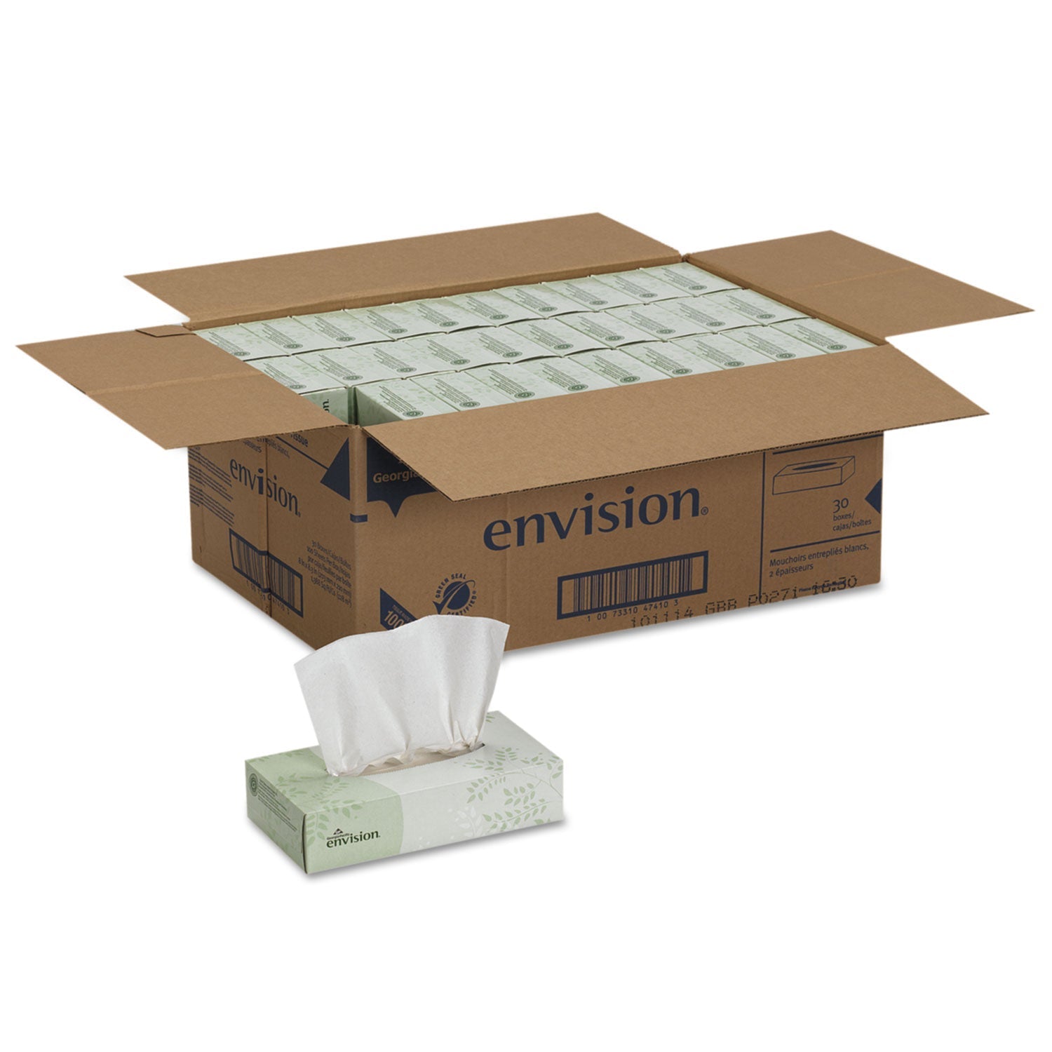 Georgia Pacific Facial Tissue, 2-Ply, White, 100 Sheets/Box, 30 Boxes/Carton
