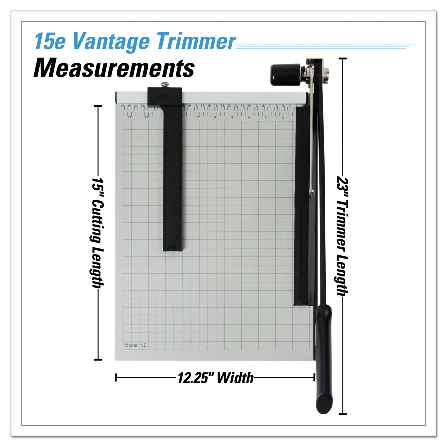 Dahle Vantage Guillotine Paper Trimmer/Cutter, 15 Sheets, 15" Cut Length, Metal Base, 12.25 x 15.75