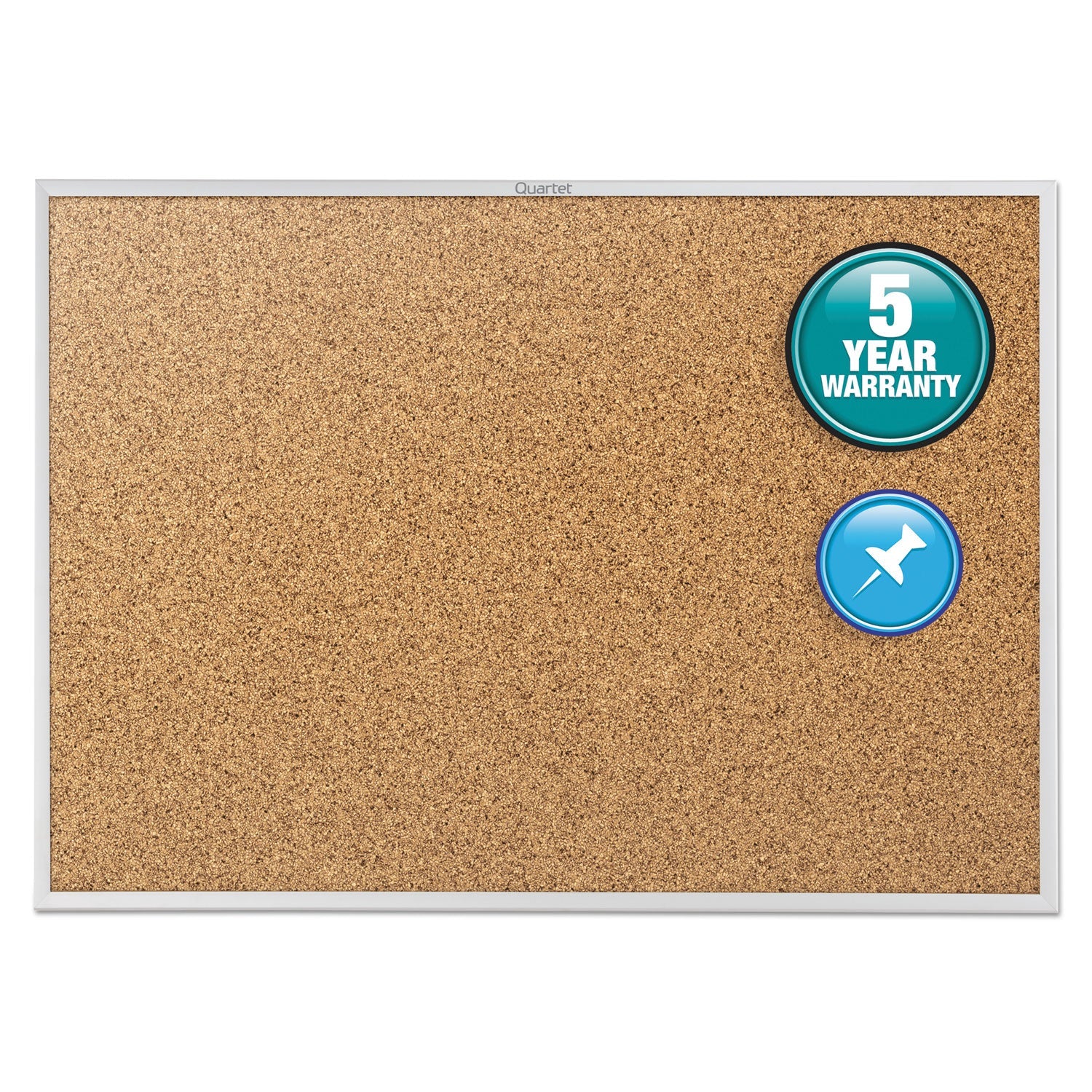 Quartet Classic Series Cork Bulletin Board, 60 x 36, Silver Aluminum Frame
