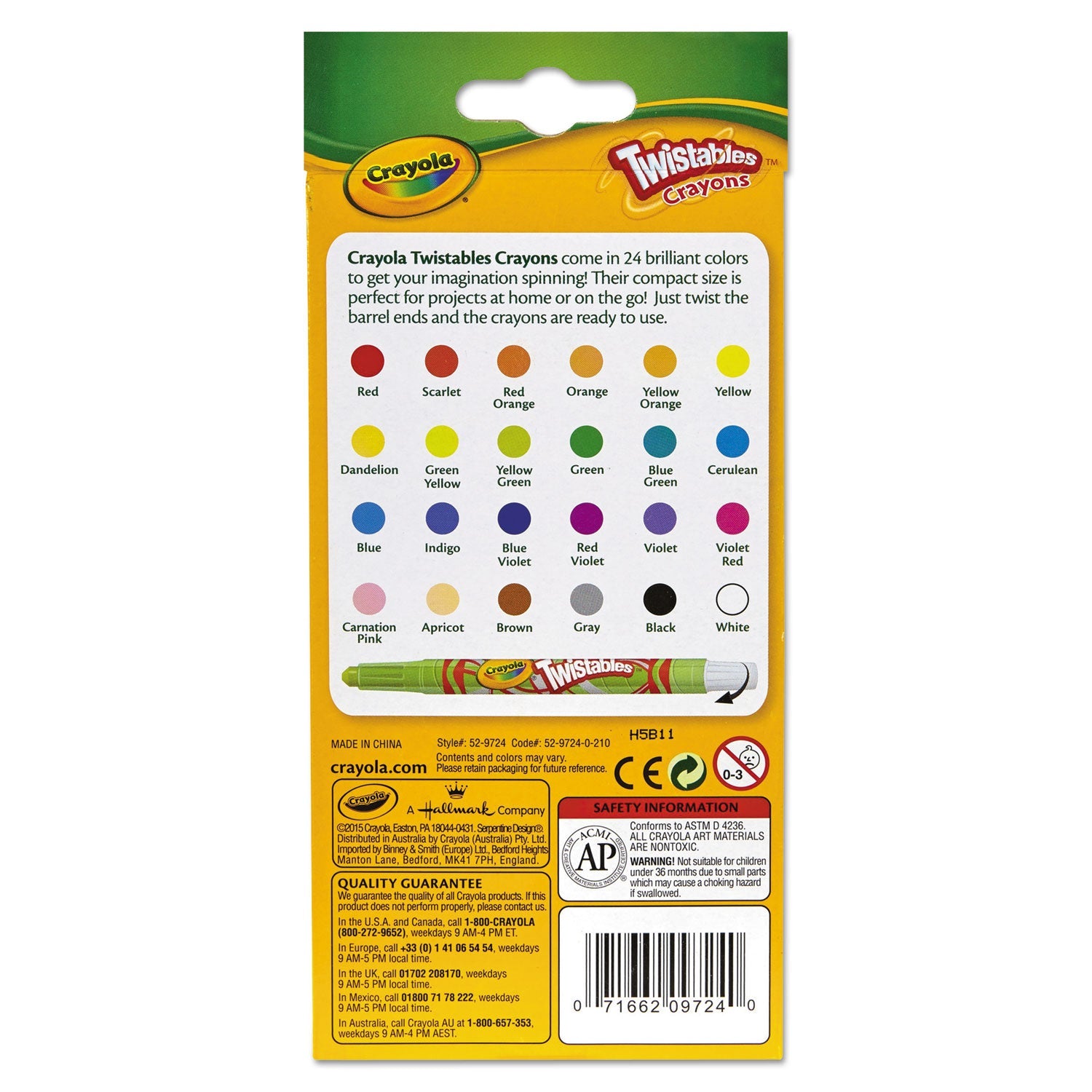 Crayola Twistables Mini Crayons, 24 Colors/Pack