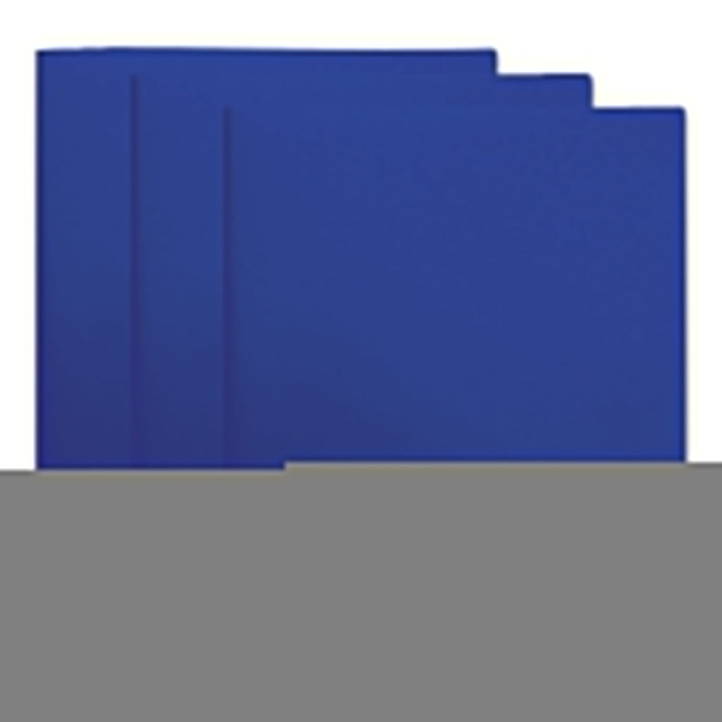Universal Two-Pocket Plastic Folders, 100-Sheet Capacity, 11 x 8.5, Navy Blue, 10/Pack
