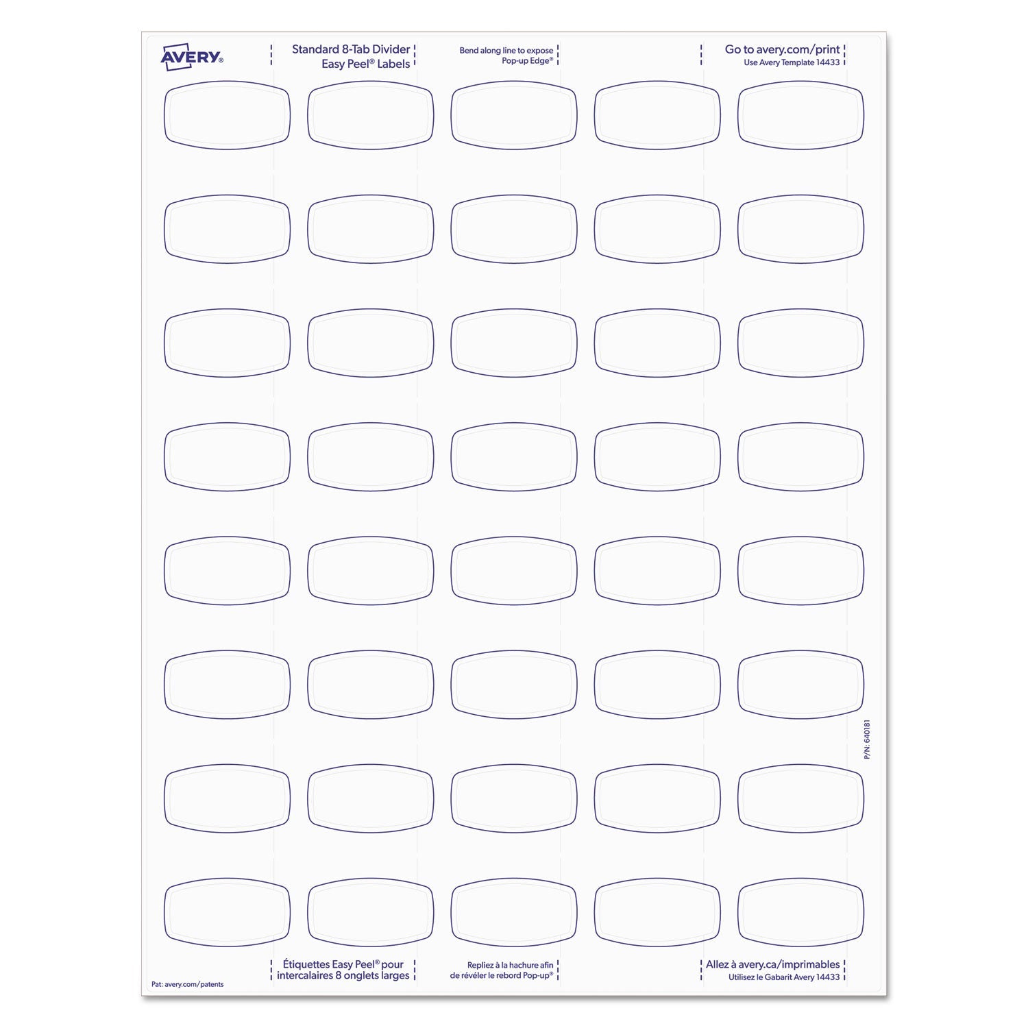 Avery Big Tab Printable White Label Tab Dividers, 8-Tab, 11 x 8.5, White, 20 Sets