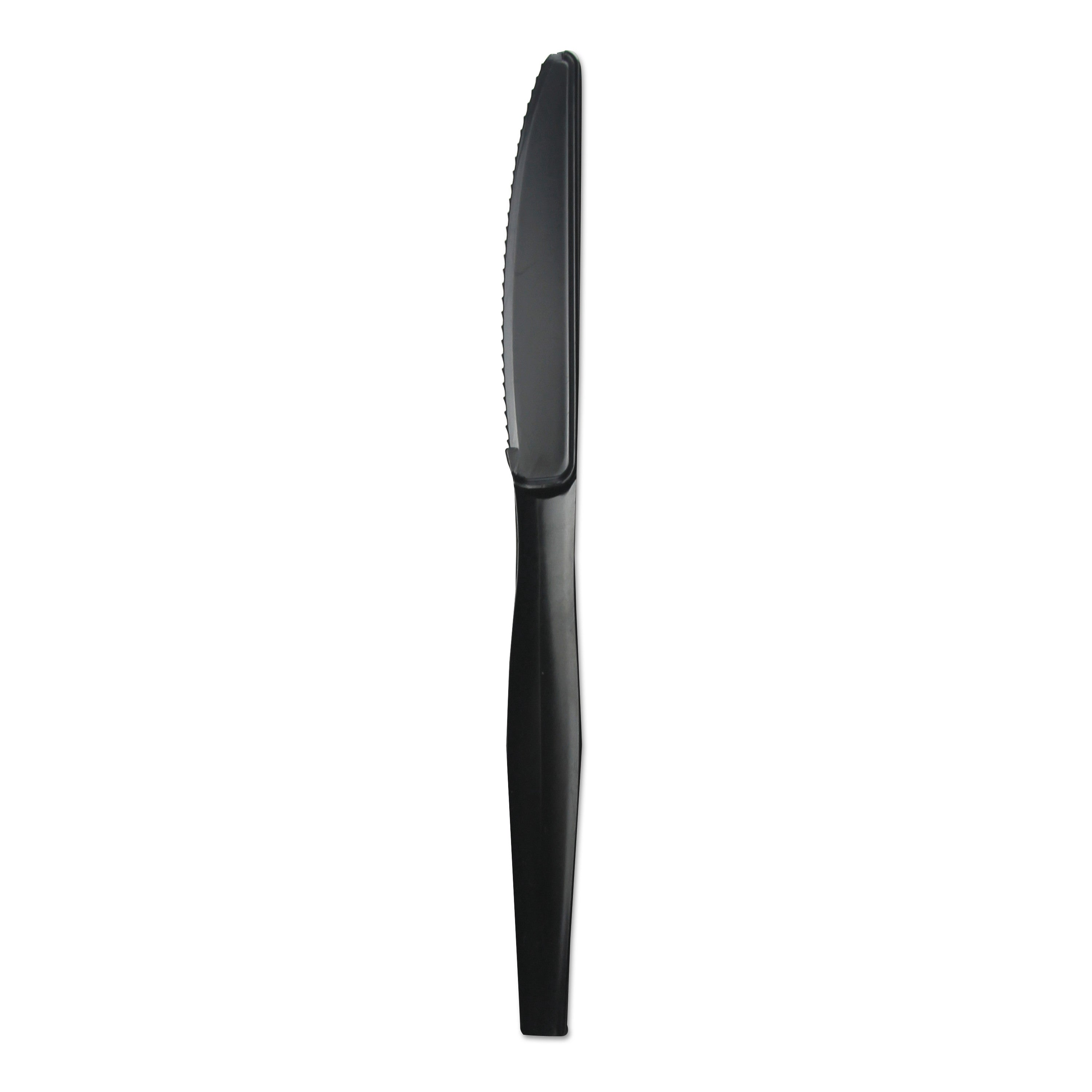 Boardwalk Heavyweight Polypropylene Cutlery, Knife, Black, 1000/Carton