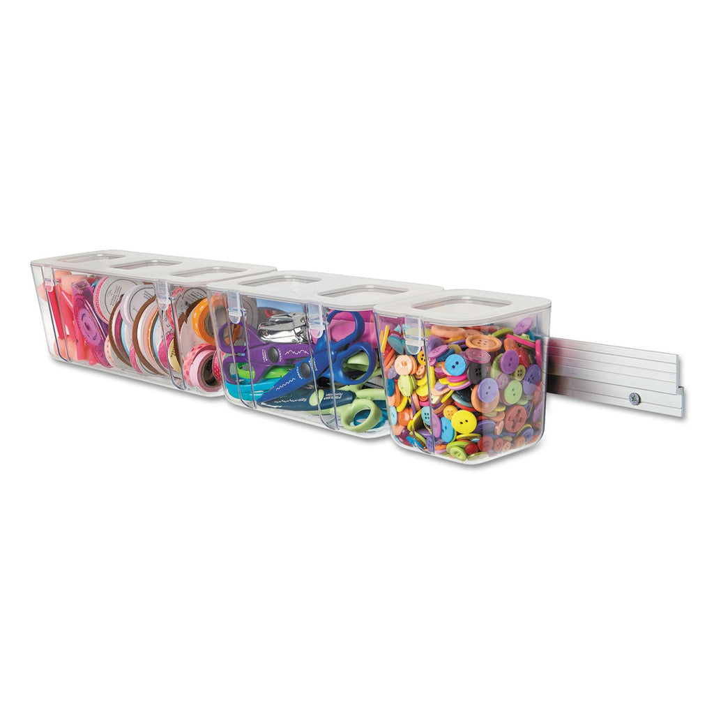 deflecto Stackable Caddy Organizer, Medium, Plastic, 8.8 x 4 x 4.38, White