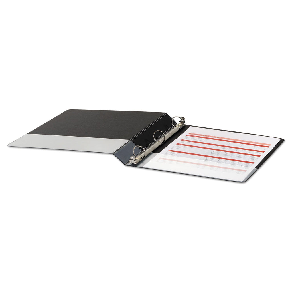 Office Impressions Economy Round Ring View Binder, 3 Rings, 1" Capacity, 11 x 8.5, Black