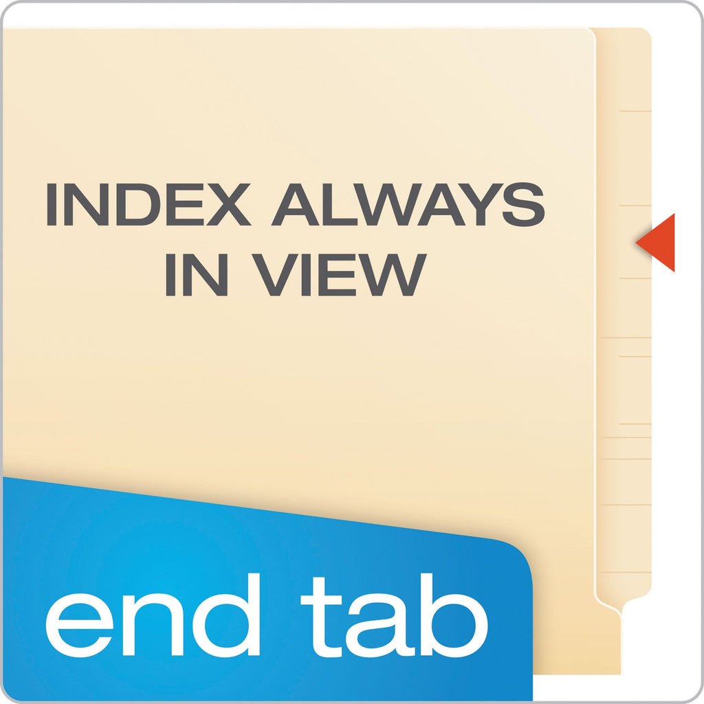 Pendaflex SmartShield End Tab File Folders, Straight Tabs, Letter Size, Manila, 75/Box
