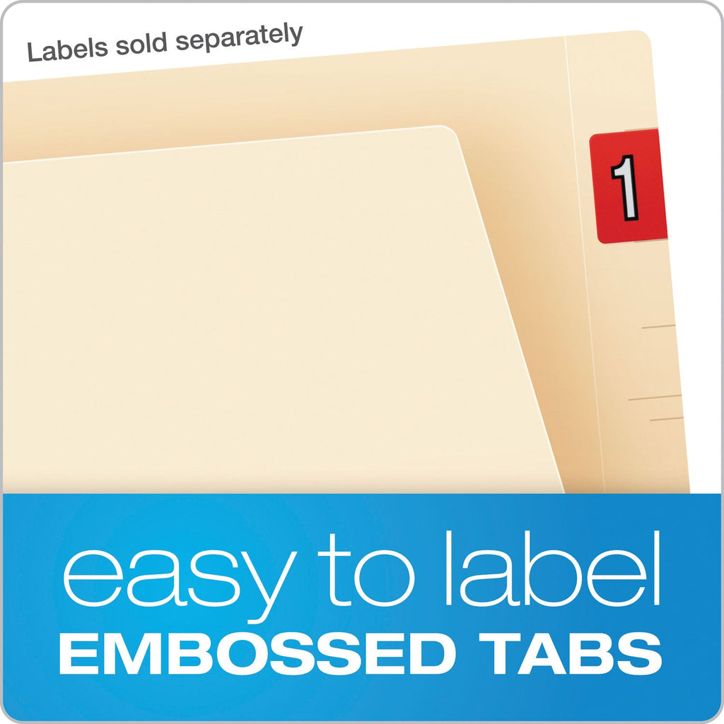 Pendaflex SmartShield End Tab File Folders, Straight Tabs, Letter Size, Manila, 75/Box
