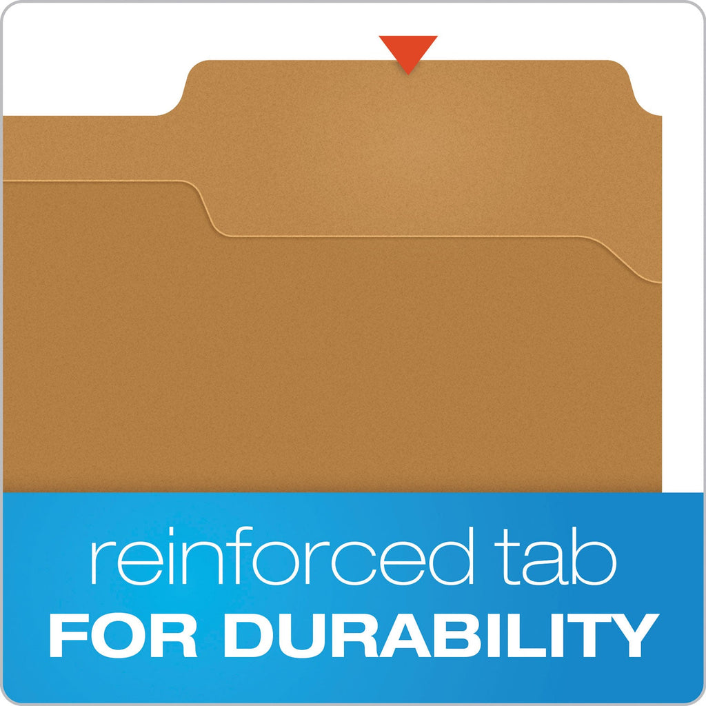 Pendaflex Kraft Fastener Folders, 1/3-Cut Tabs: Assorted, 2 Fasteners, Letter Size, Kraft Exterior, 50/Box