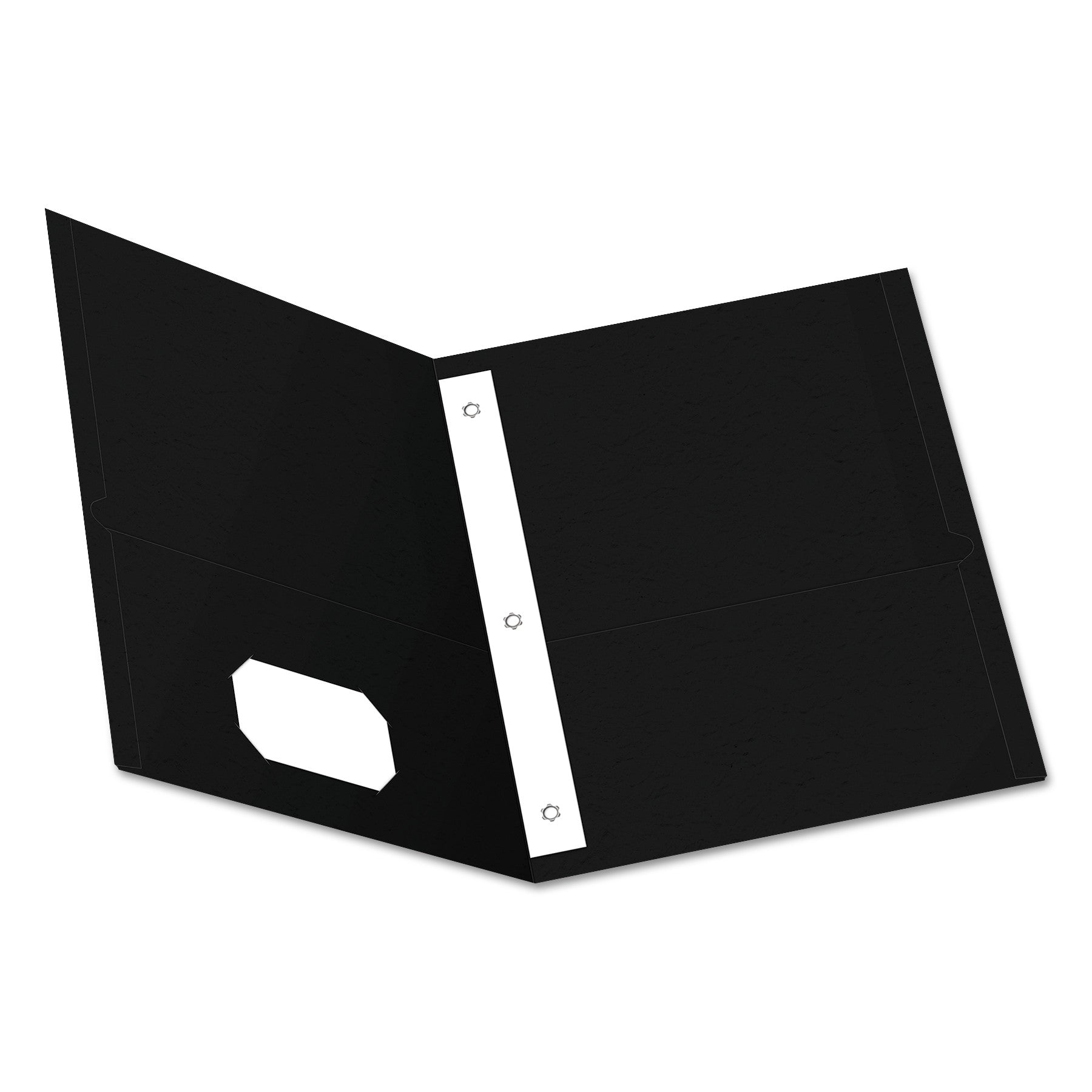 Oxford Twin-Pocket Folders with 3 Fasteners, 0.5" Capacity, 11 x 8.5, Black 25/Box