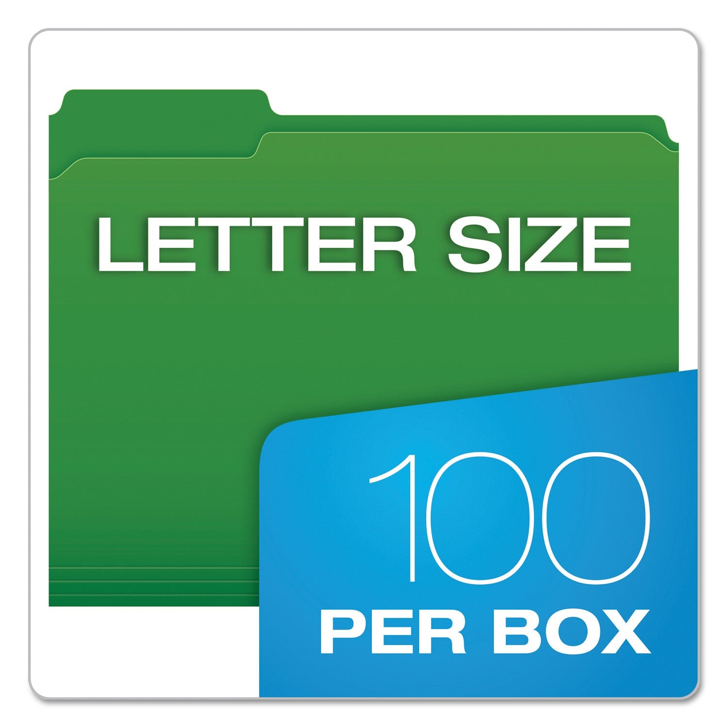 Pendaflex Double-Ply Reinforced Top Tab Colored File Folders, 1/3-Cut Tabs: Assorted, Letter, 0.75" Expansion, Assorted Colors, 100/Box