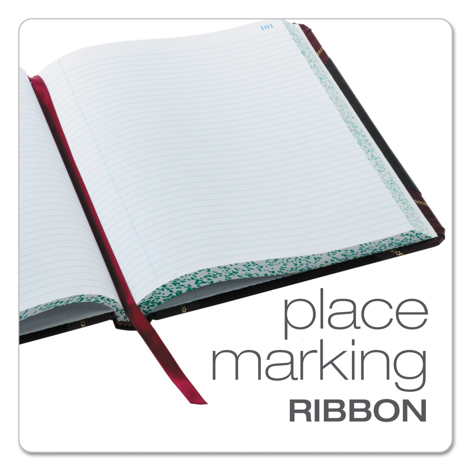 Boorum & Pease Extra-Durable Bound Book, Single-Page Record-Rule Format, Black/Maroon/Gold Cover, 10.13 x 7.78 Sheets, 300 Sheets/Book