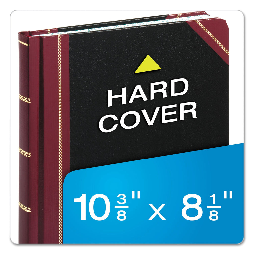 Boorum & Pease Extra-Durable Bound Book, Single-Page Record-Rule Format, Black/Maroon/Gold Cover, 10.13 x 7.78 Sheets, 300 Sheets/Book
