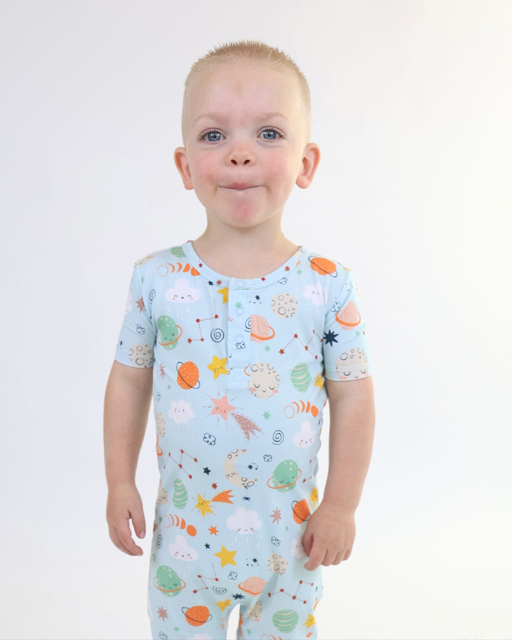 Bamboo Pull Up Romper - Cosmic