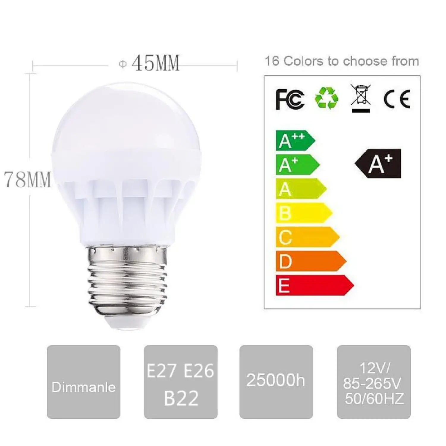 3W LED Bulb RGB Colorful Light for Indoor