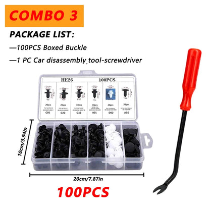 100pcs Auto Fastener Clip Kit Fender Rivet Clips Car Body Push Retainer Pin Rivet Bumper Door Trim Panel Retainer Car Clips