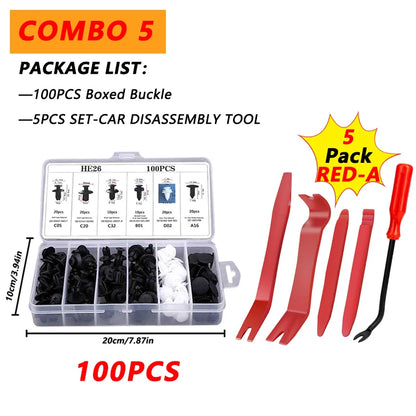 100pcs Auto Fastener Clip Kit Fender Rivet Clips Car Body Push Retainer Pin Rivet Bumper Door Trim Panel Retainer Car Clips