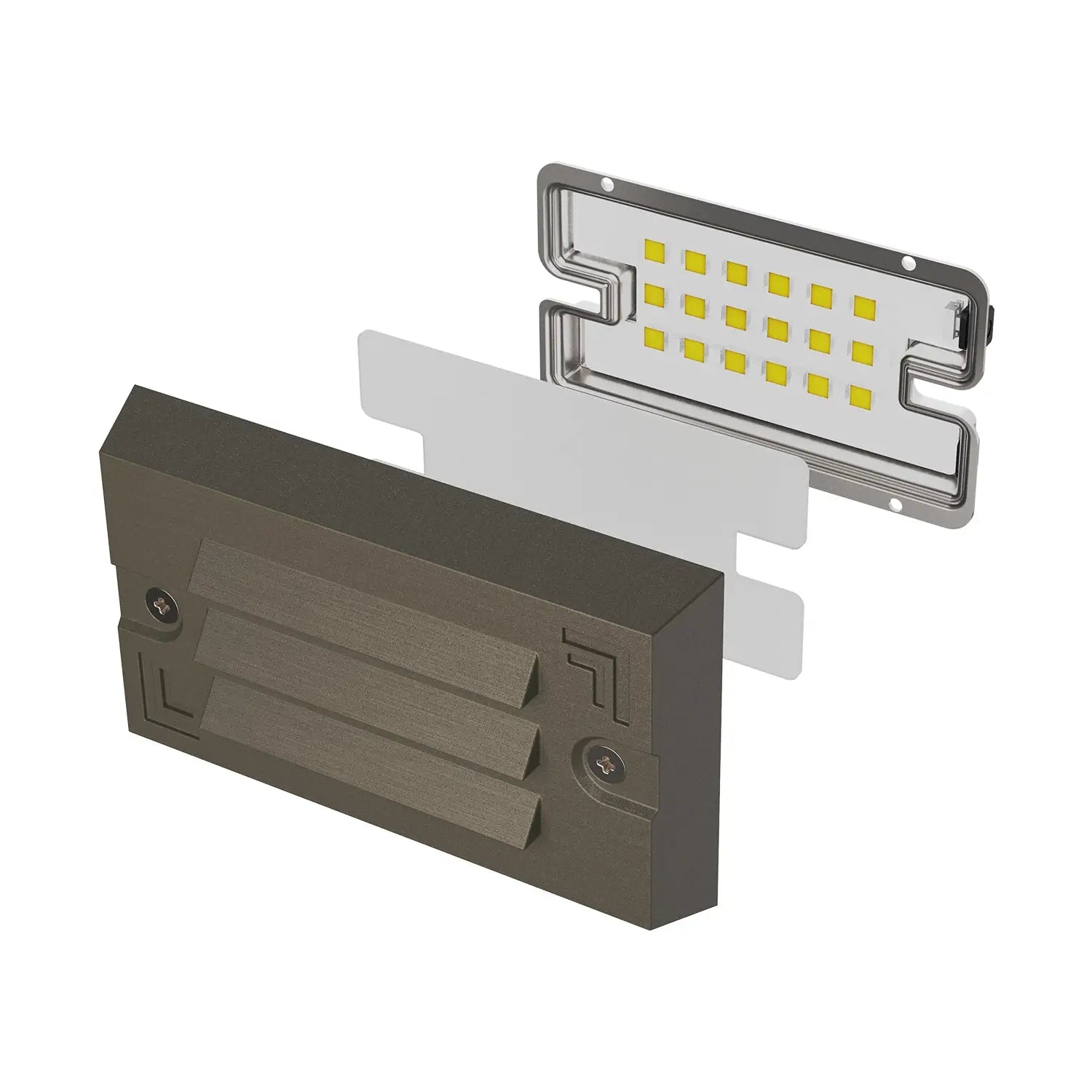 5" Grating Step Lights Outdoor RGB CCT Tunable Die Cast Brass 3W Flush Mount