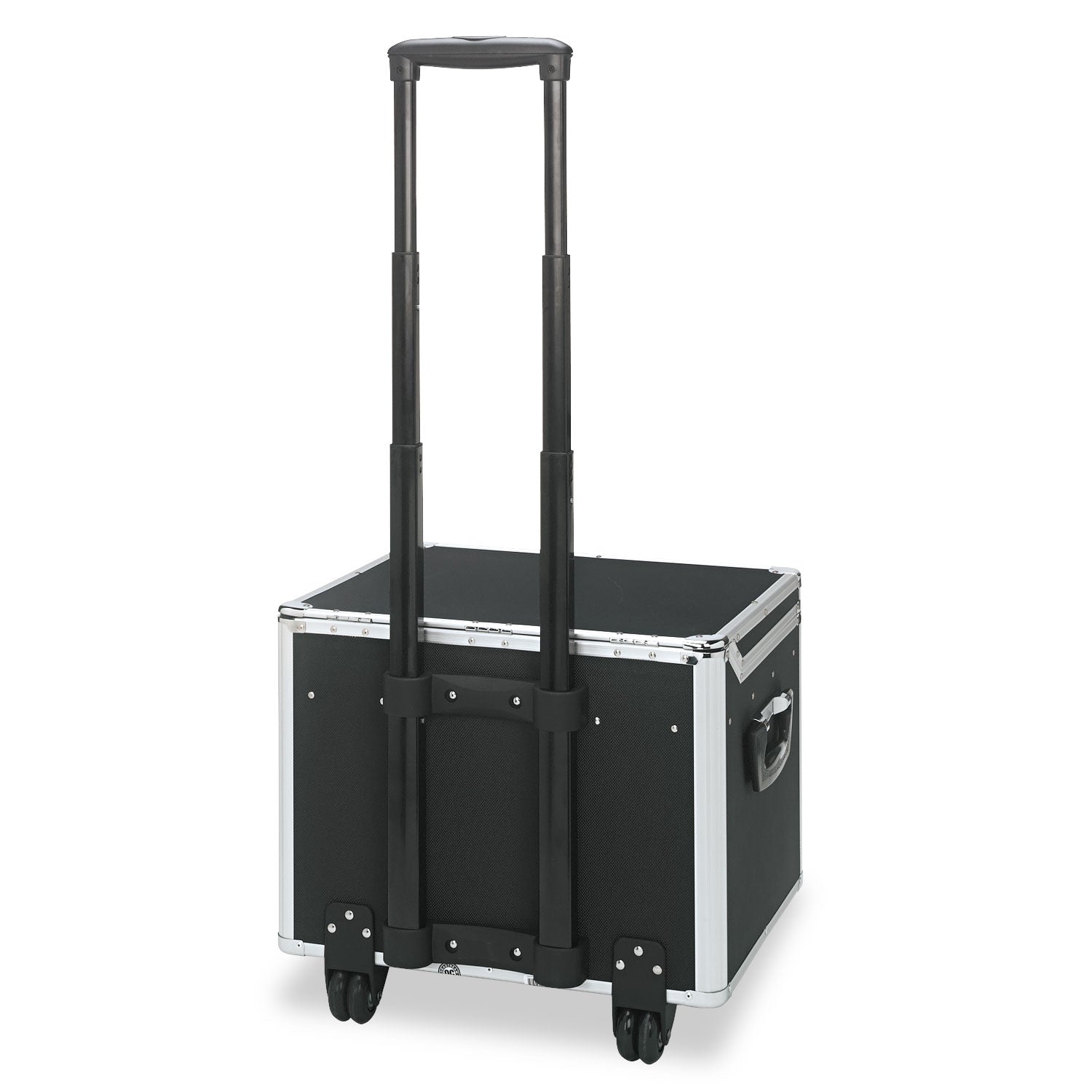 Vaultz Locking Mobile File Chest, Letter/Legal Files, 17.5" x 15.5" x 14.5", Black/Chrome