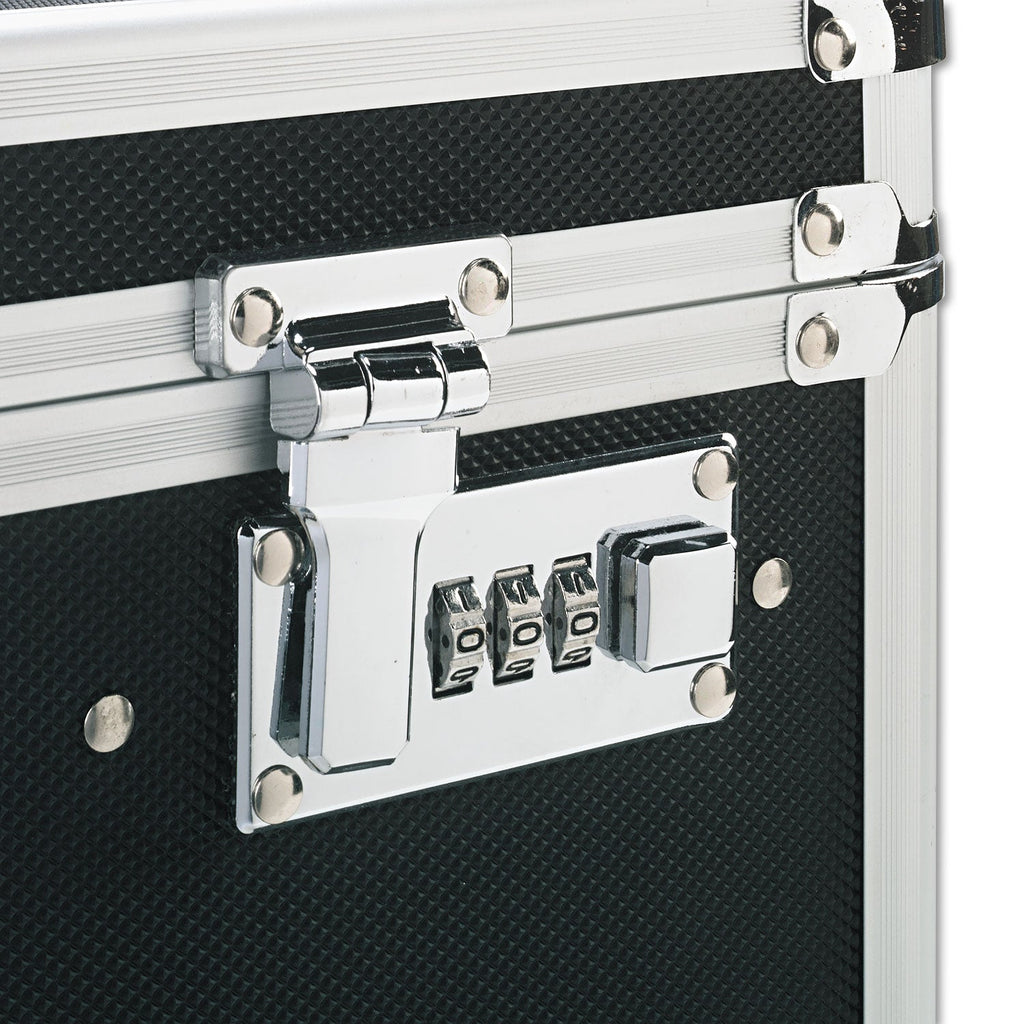 Vaultz Locking Mobile File Chest, Letter/Legal Files, 17.5" x 15.5" x 14.5", Black/Chrome