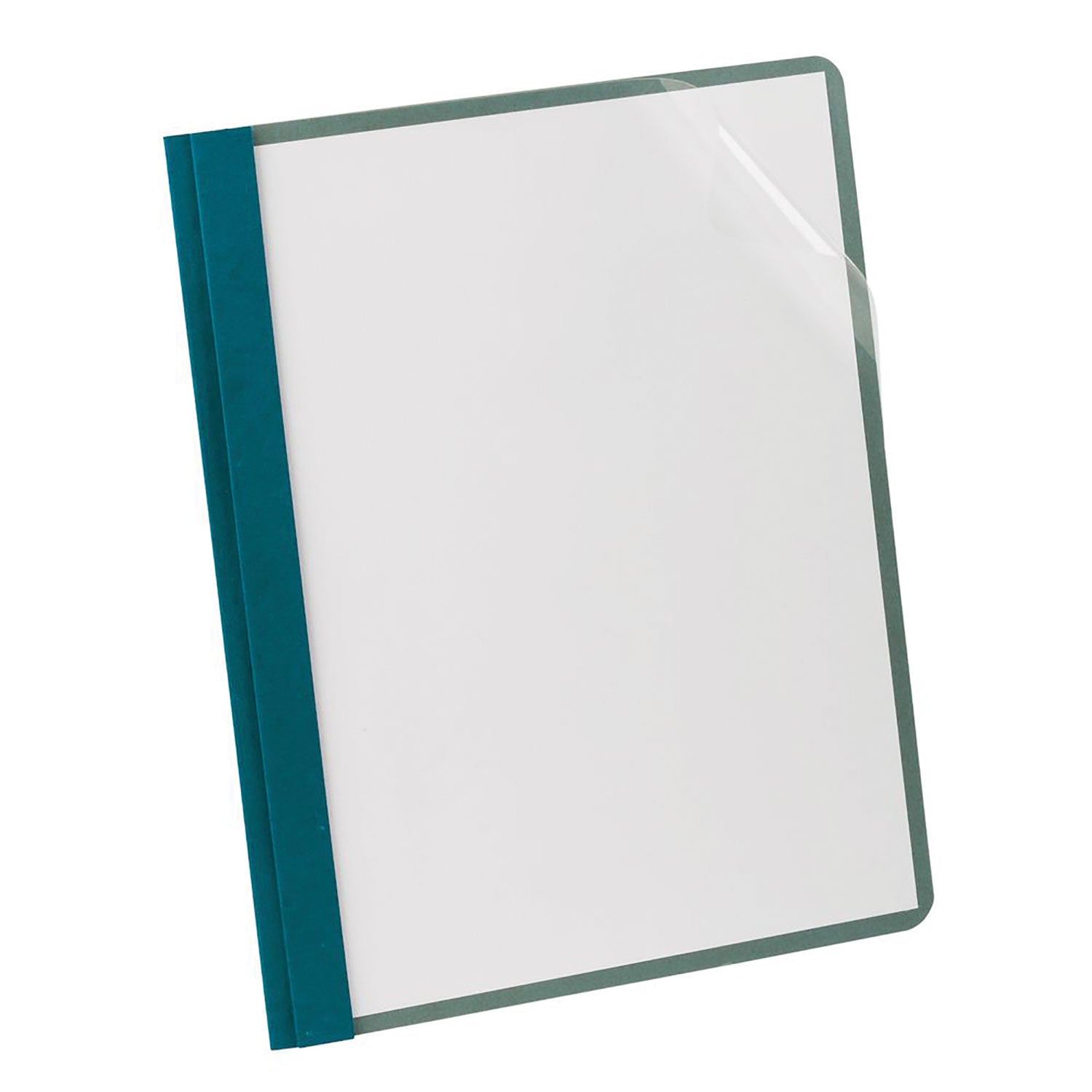 Oxford Earthwise by Oxford 100% Recycled Clear Front Report Covers, 3-Prong Fastener, 0.5" Capacity, 8.5 x 11, Clear/Blue, 25/Box