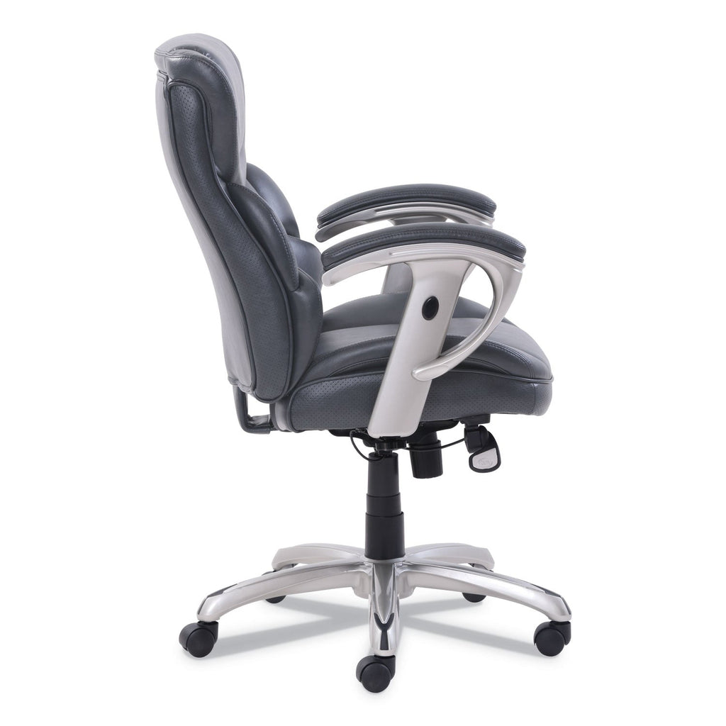 SertaPedic Emerson Task Chair, Supports Up to 300 lb, 18.75" to 21.75" Seat Height, Gray Seat/Back, Silver Base