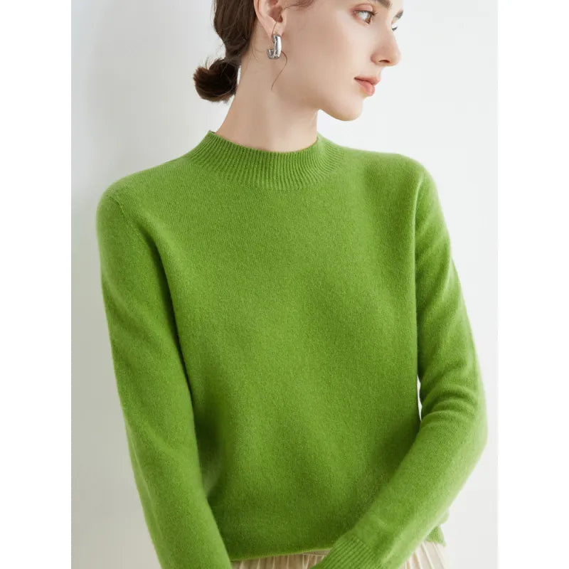 Seamless Half-Neck Loose Pullover