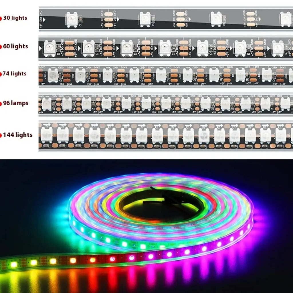 5V Magic LED Strip Lights – Waterproof & Single-Point Control