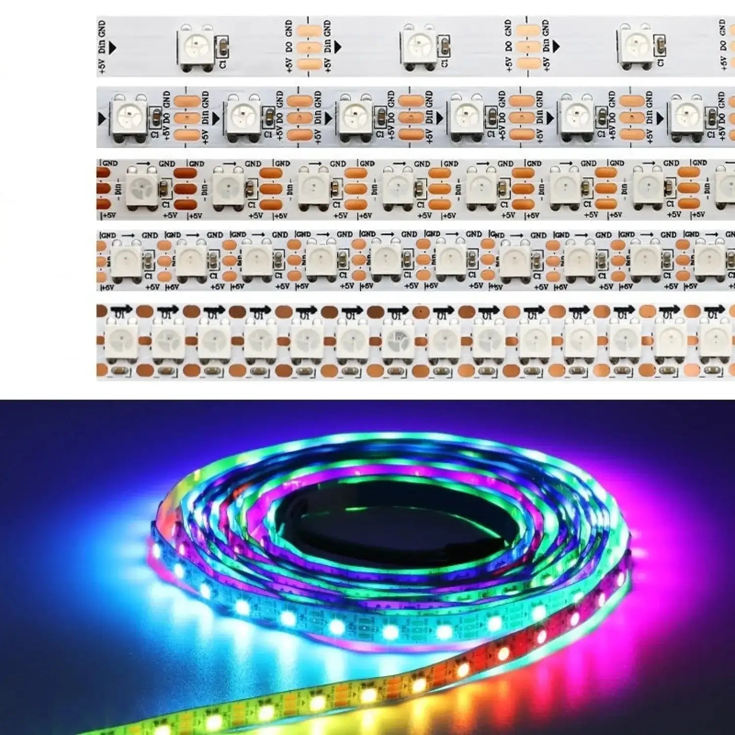 5V Magic LED Strip Lights – Waterproof & Single-Point Control