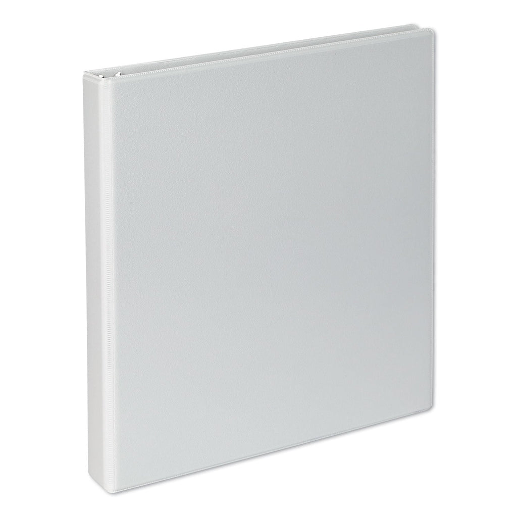 Universal Slant D-Ring View Binder, 3 Rings, 1" Capacity, 11 x 8.5, White, 4/Pack