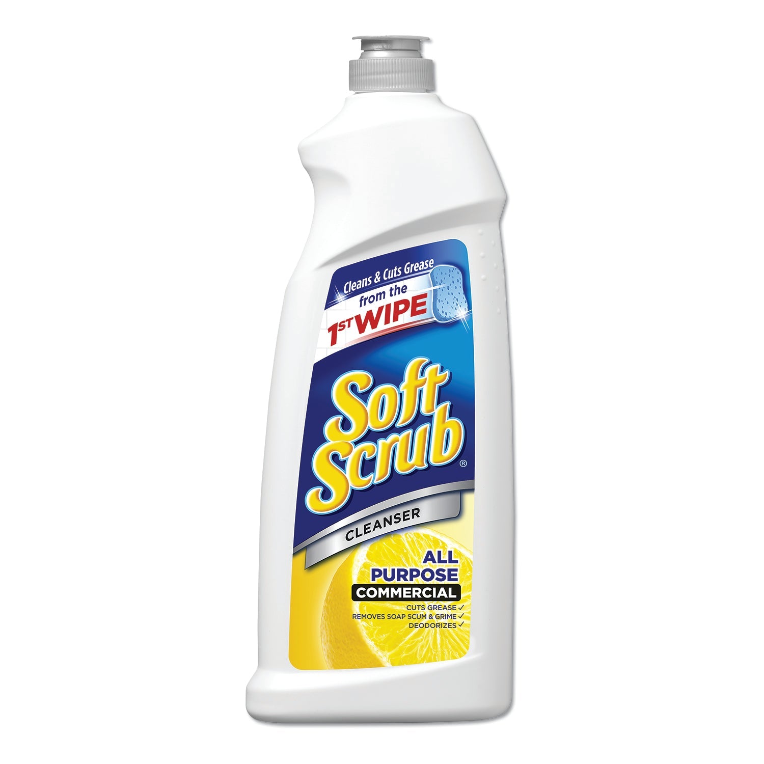 Soft Scrub All Purpose Cleanser, Lemon Scent 36 oz Bottle, 6/Carton