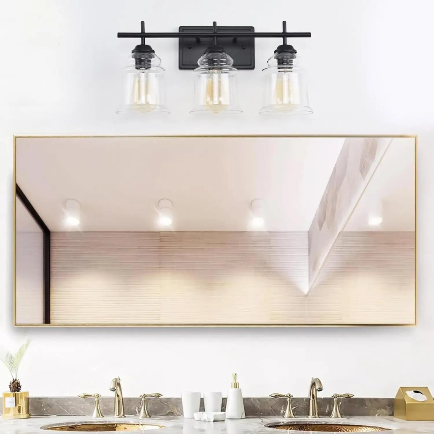 60W Elegant Wall Lights Modern with Clear Glass Sconce