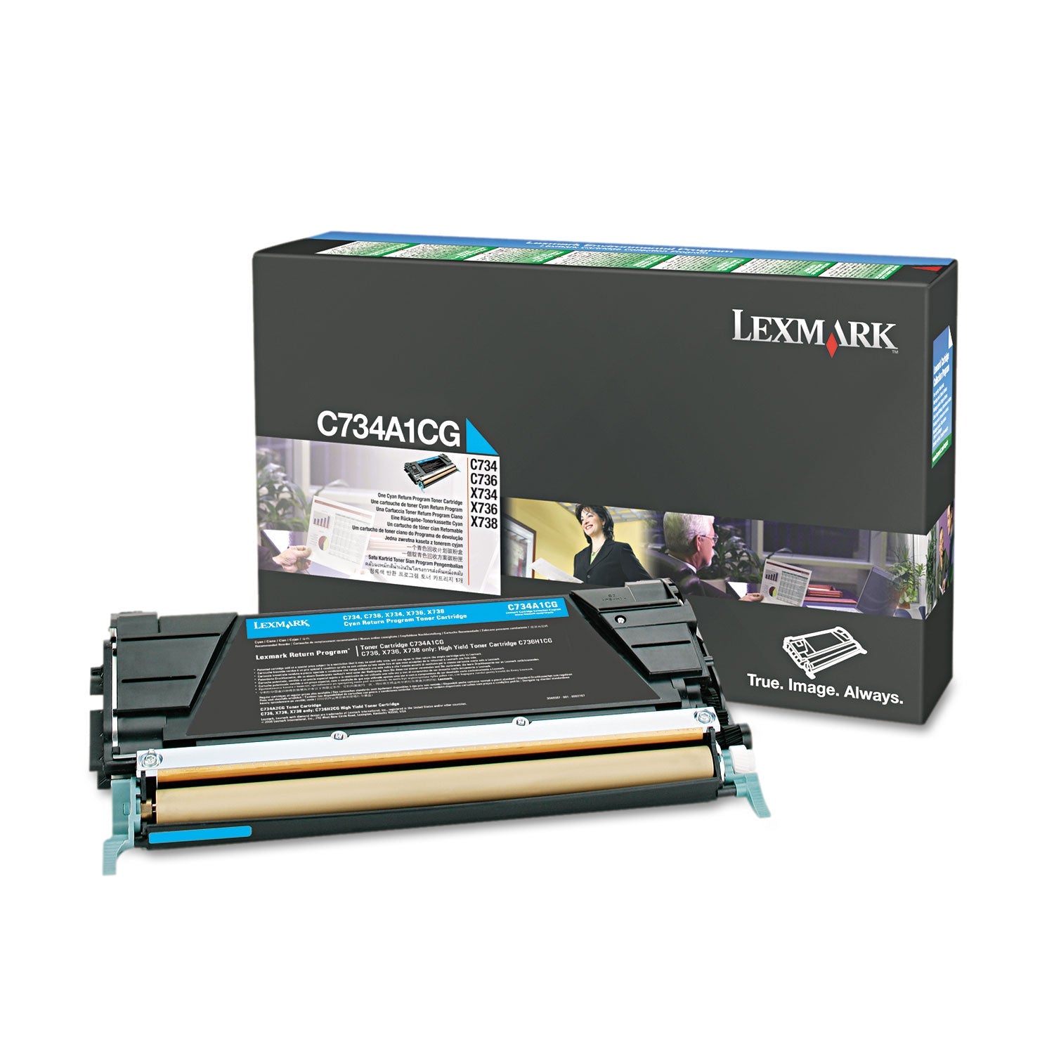 Lexmark C734A1CG Return Program Toner, 6,000 Page-Yield, Cyan