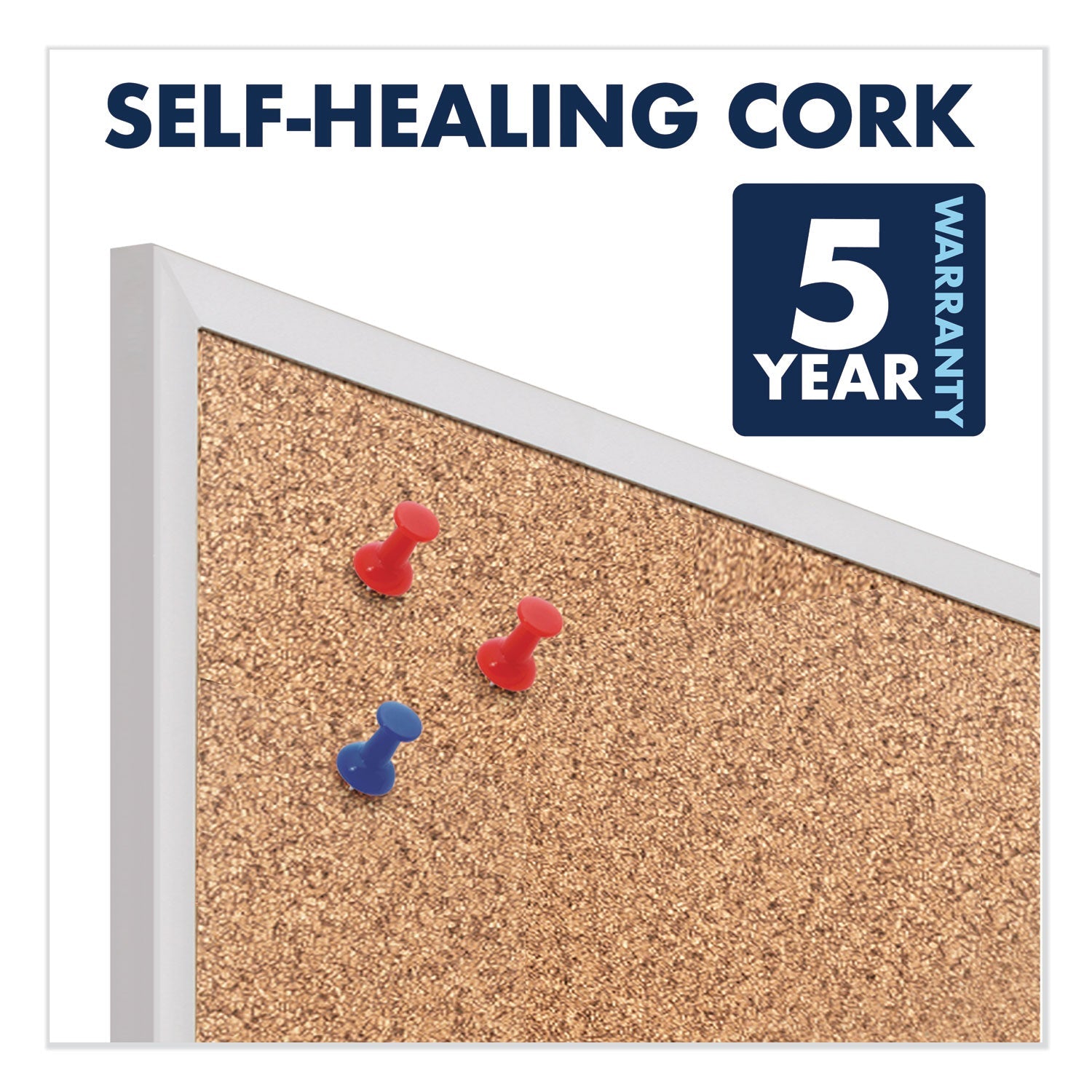 Quartet Classic Series Cork Bulletin Board, 60 x 36, Silver Aluminum Frame