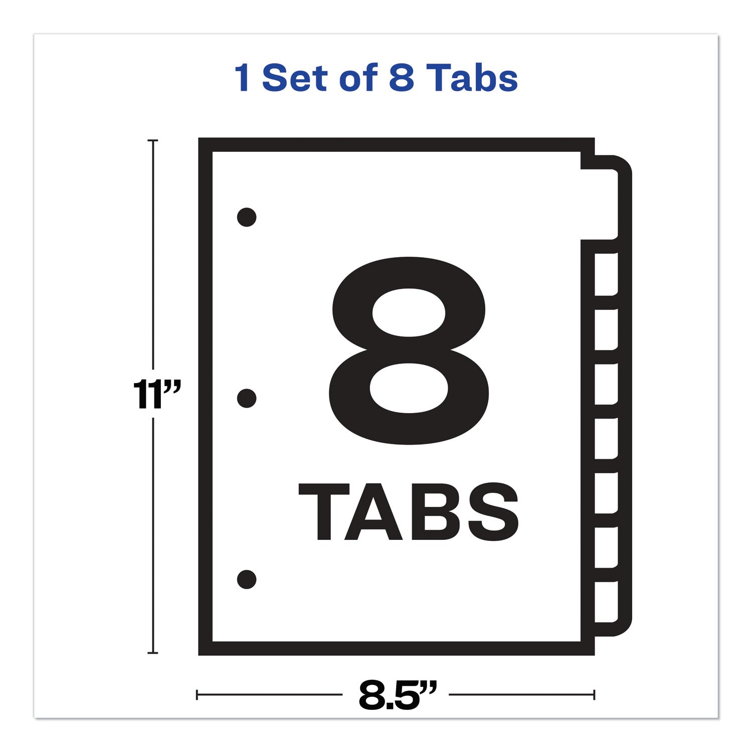 Avery Print and Apply Index Maker Clear Label Plastic Dividers w/Printable Label Strip, 8-Tab, 11 x 8.5, Frosted Clear Tabs, 1 Set