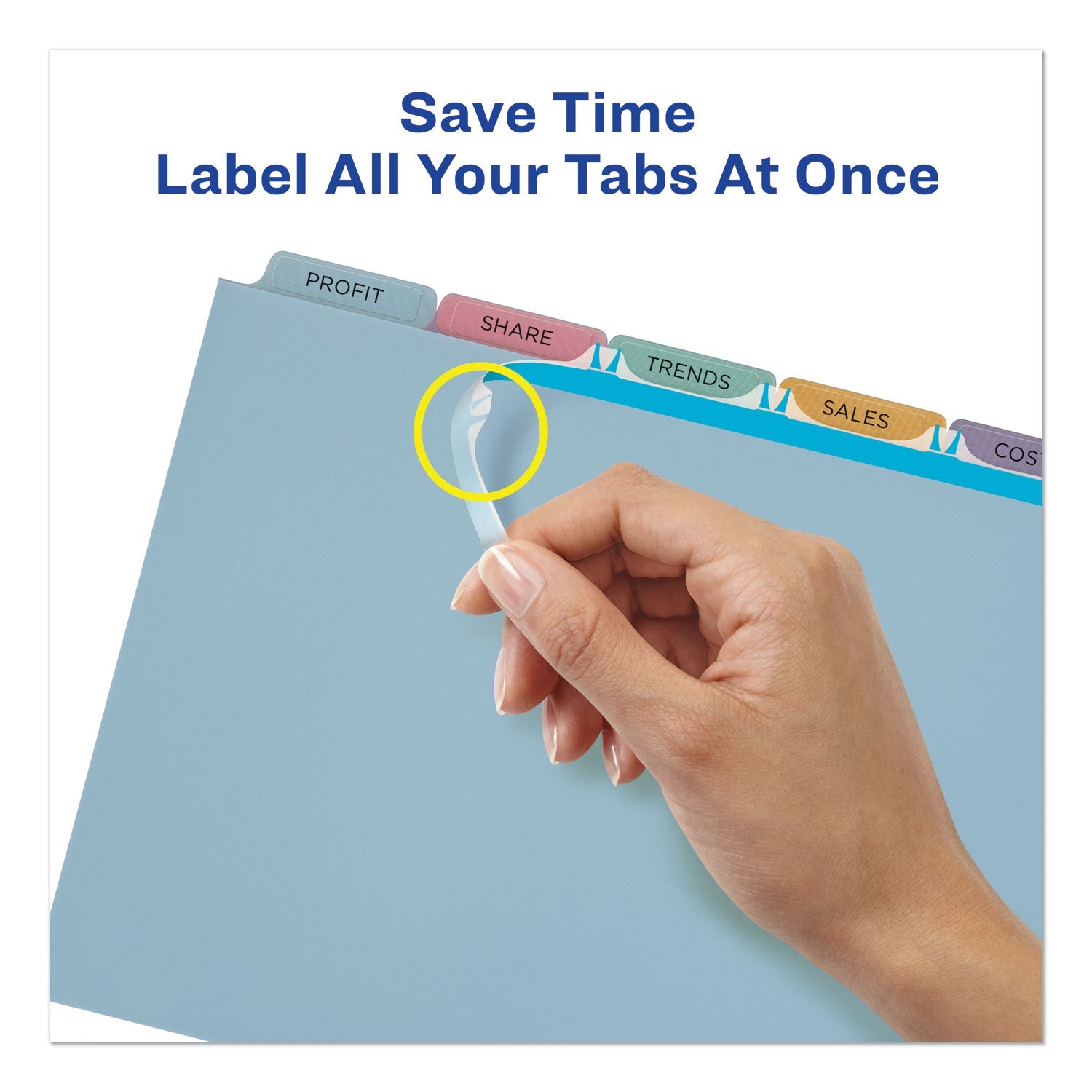 Avery Print and Apply Index Maker Clear Label Plastic Dividers with Printable Label Strip, 5-Tab, 11 x 8.5, Assorted Tabs, 5 Sets