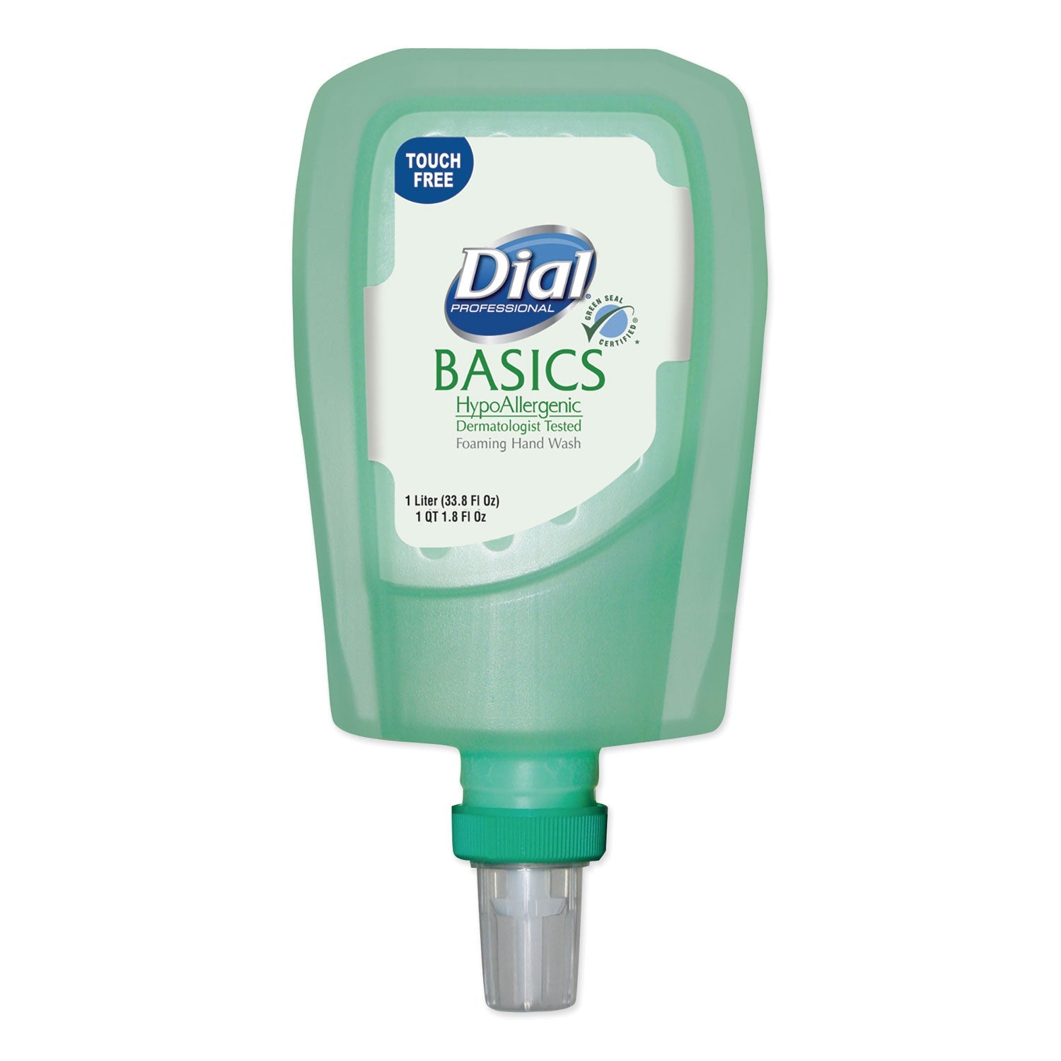 Dial Basics Hypoallergenic Foaming Hand Wash Refill for FIT Touch Free Dispenser, Honeysuckle, 1 L, 3/Carton