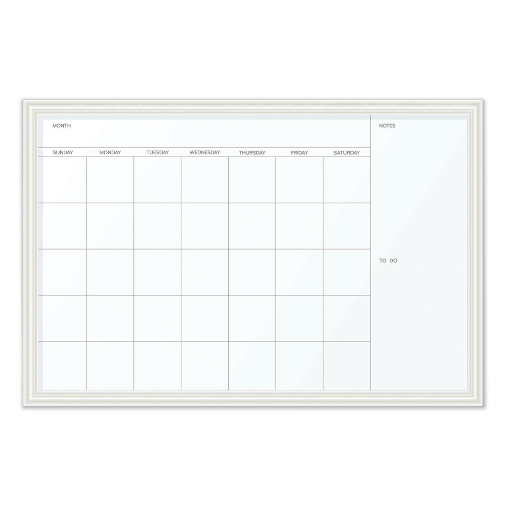 U Brands Magnetic Dry Erase Calendar with Decor Frame, 30 x 20, White Surface and Frame