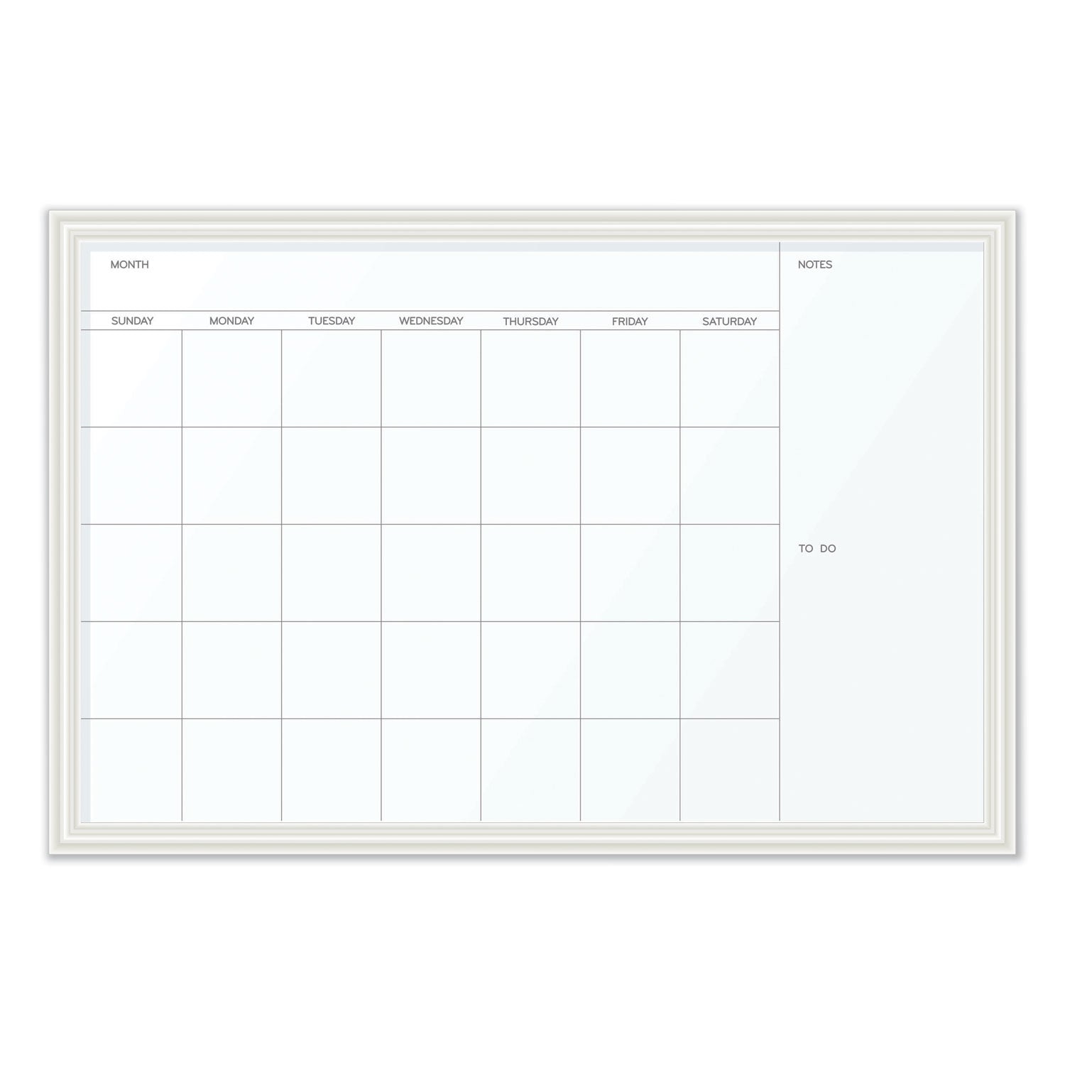 U Brands Magnetic Dry Erase Calendar with Decor Frame, 30 x 20, White Surface and Frame