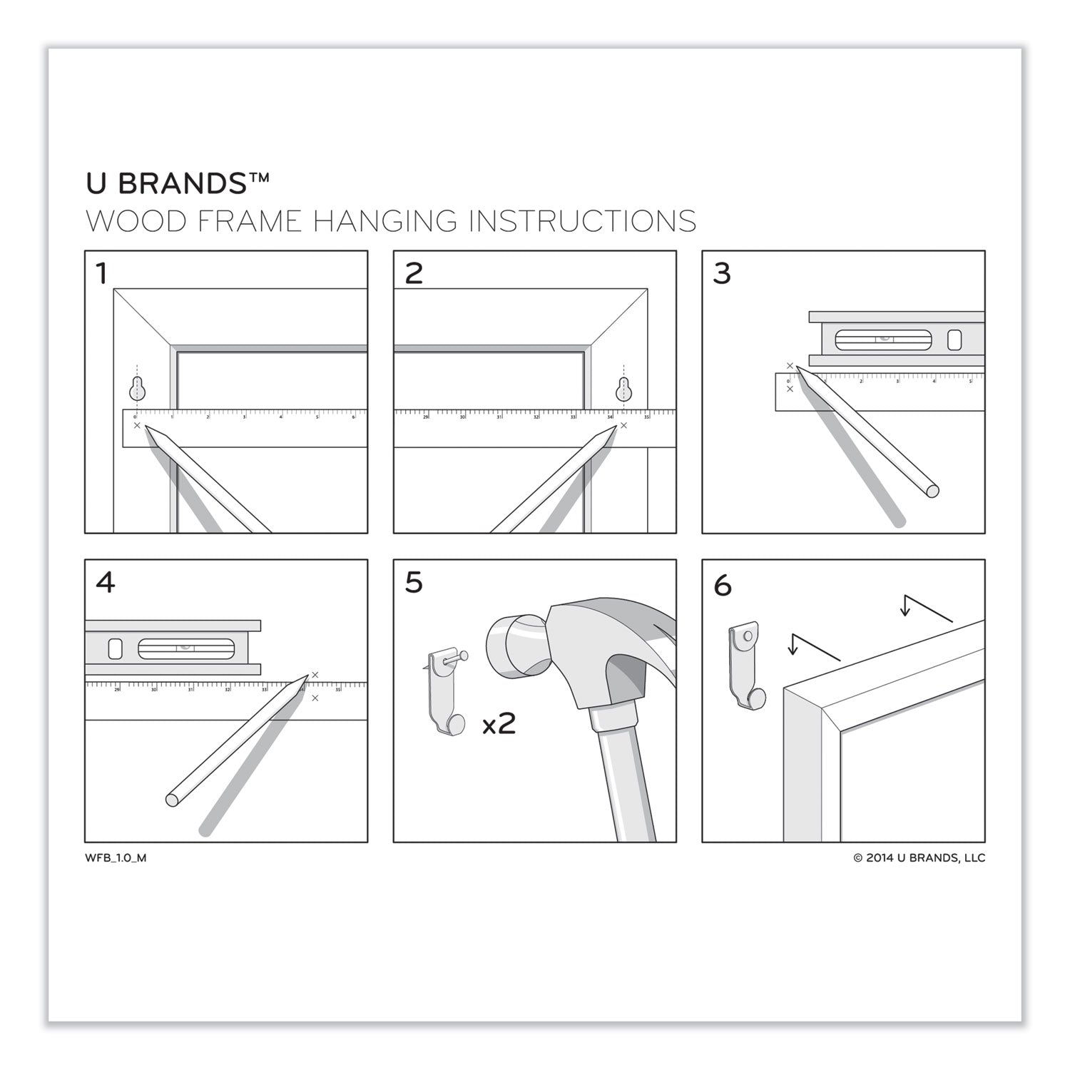 U Brands Magnetic Dry Erase Calendar with Decor Frame, 30 x 20, White Surface and Frame
