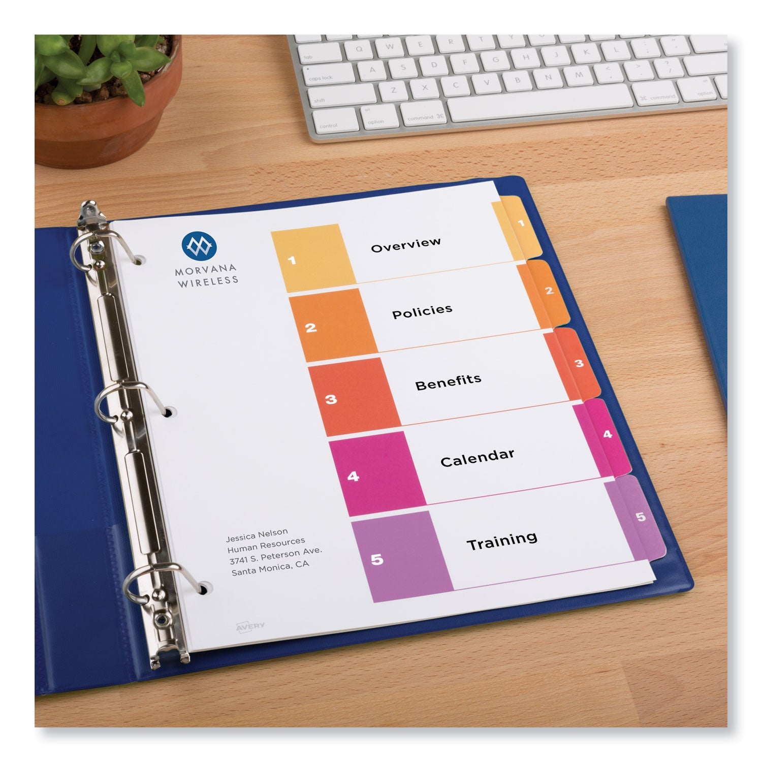 Avery Customizable TOC Ready Index Multicolor Tab Dividers, Uncollated, 5-Tab, 1 to 5, 11 x 8.5, White, 24 Sets