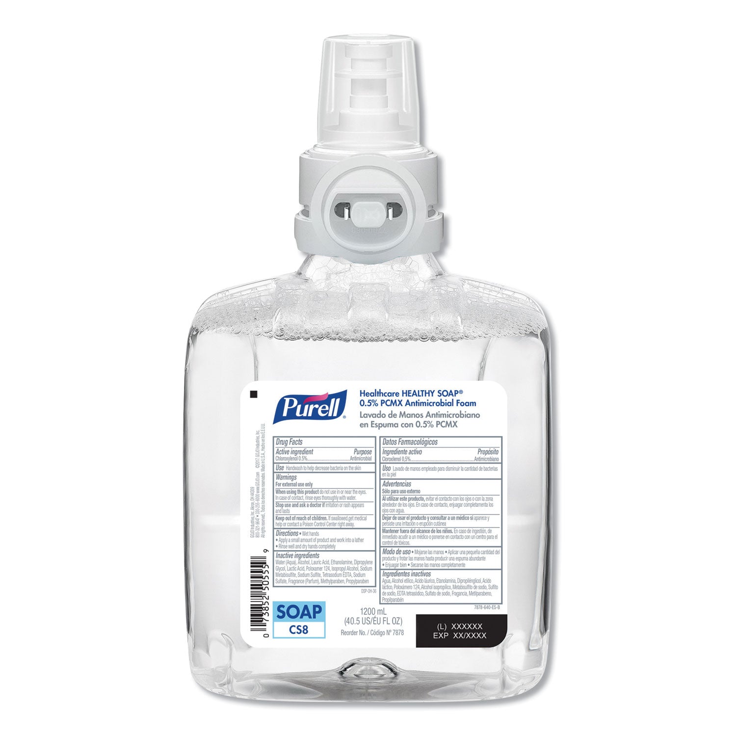 PURELL Healthcare HEALTHY SOAP 0.5% PCMX Antimicrobial Foam, For CS8 Dispensers, Light Floral Scent, 1,200 mL, 2/Carton