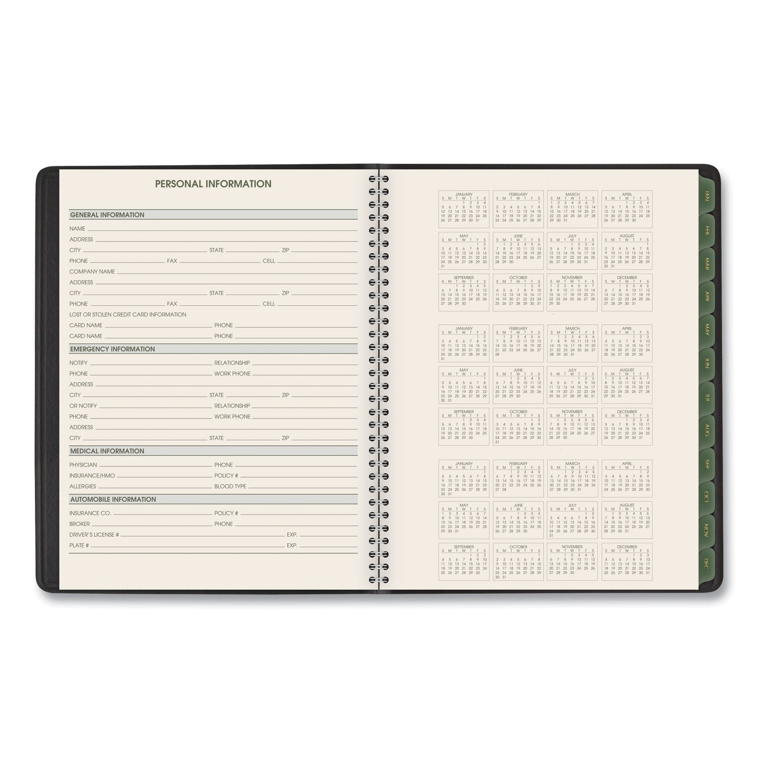 AT-A-GLANCE Recycled Weekly Vertical-Column Format Appointment Book, 8.75 x 7, Black Cover, 12-Month (Jan to Dec): 2023