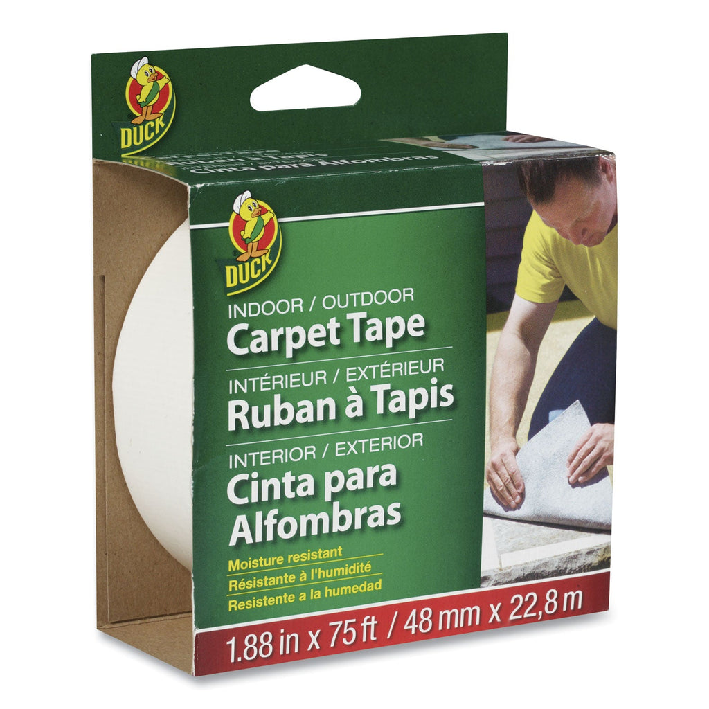 Duck Carpet Tape, 3" Core, 1.88" x 75 ft, White
