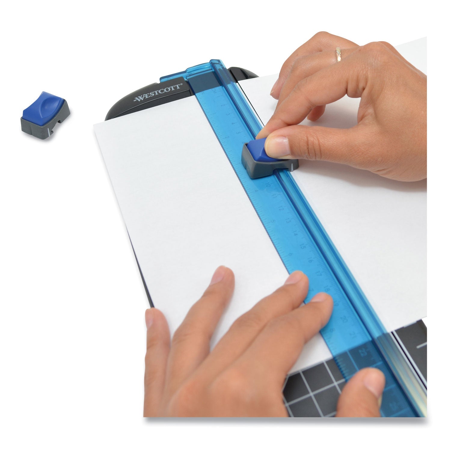 Westcott Multi-Purpose Personal Trimmer, 10 Sheets, 12" Cut Length, Plastic Base, 6.38 x 12