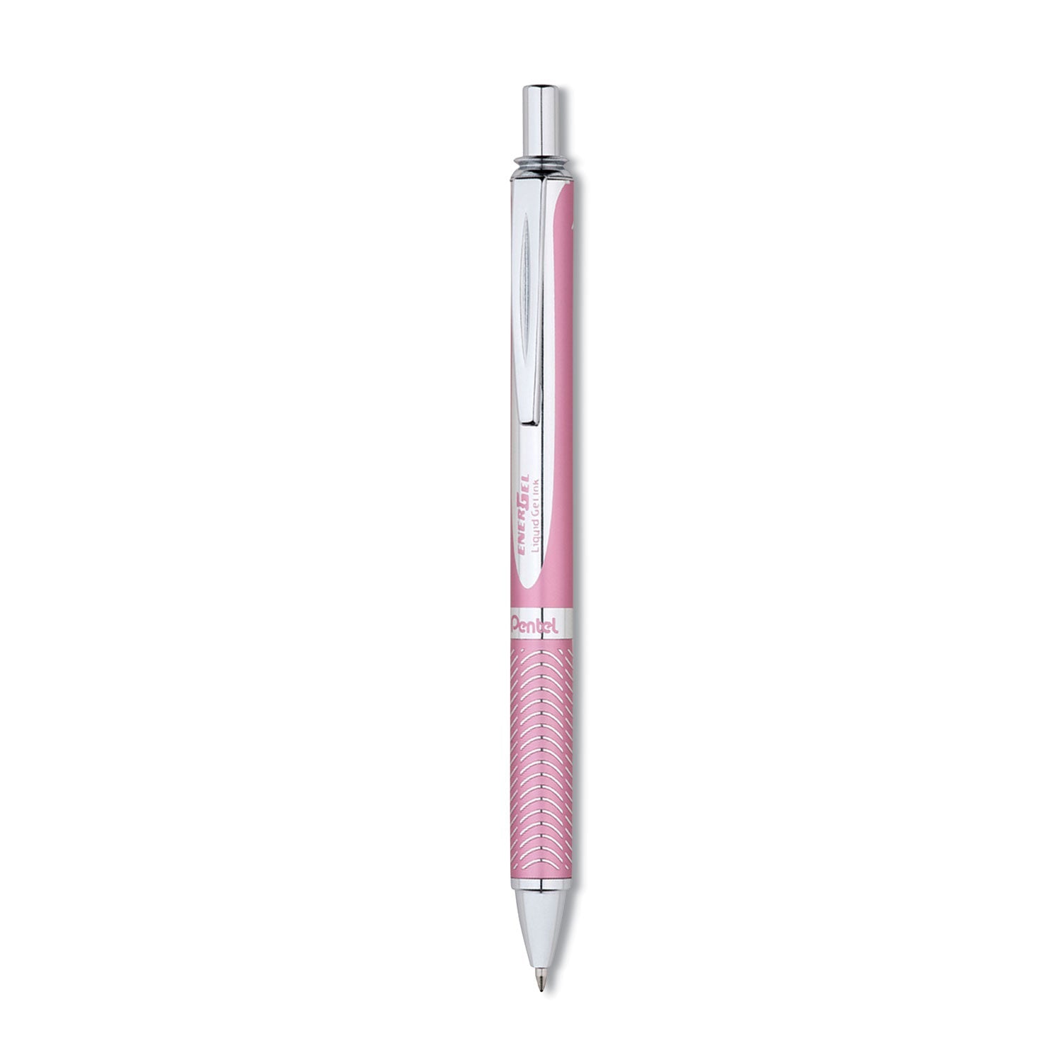 Pentel EnerGel Alloy RT Gel Pen, Retractable, Medium 0.7 mm, Black Ink, Pink Barrel