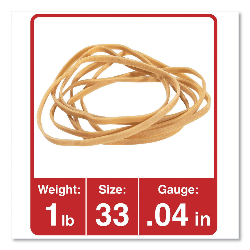 Universal Rubber Bands, Size 33, 0.04" Gauge, Beige, 1 lb Box, 640/Pack