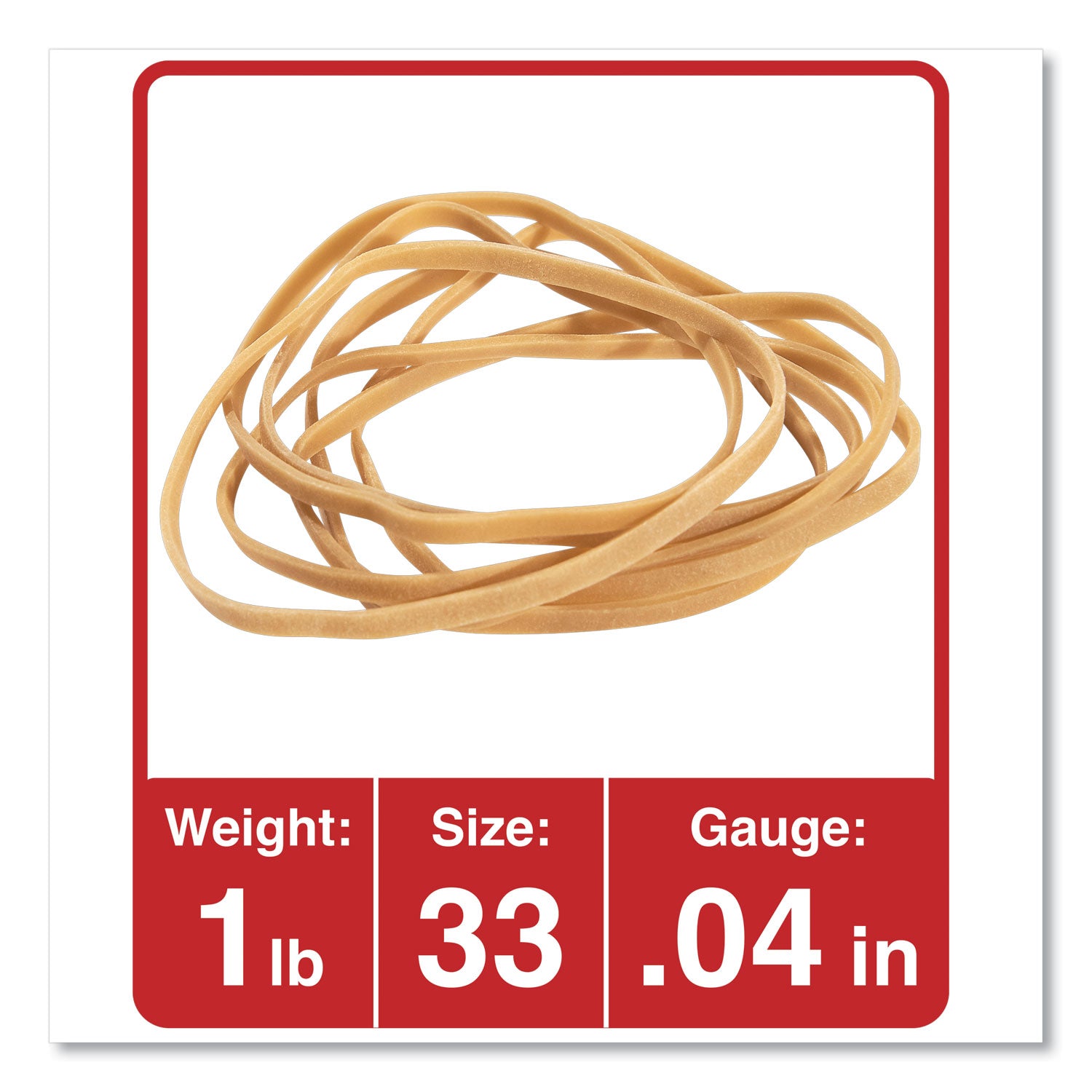 Universal Rubber Bands, Size 33, 0.04" Gauge, Beige, 1 lb Box, 640/Pack