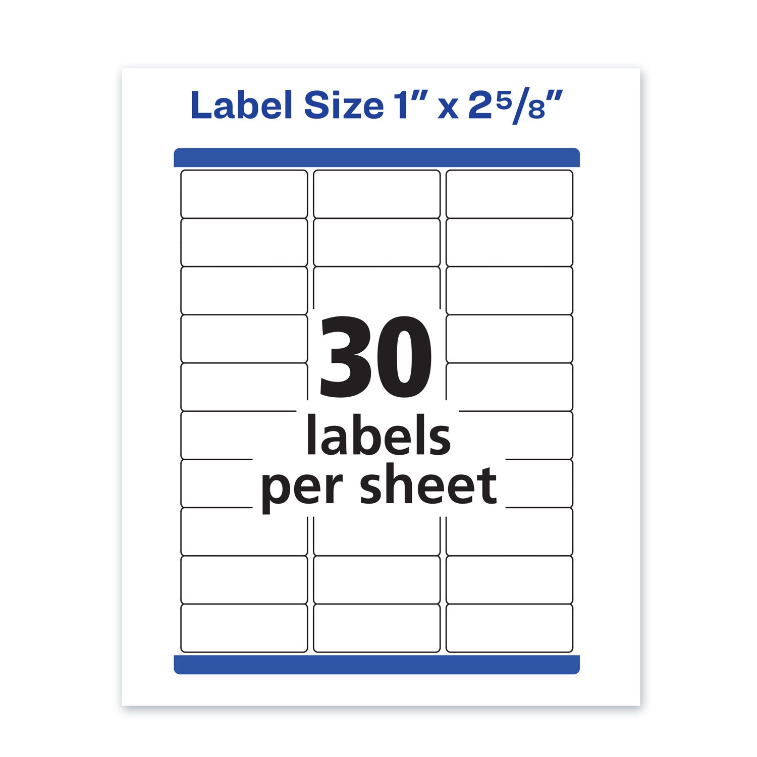 Avery Waterproof Address Labels with TrueBlock and Sure Feed, Laser Printers, 1 x 2.63, White, 30/Sheet, 50 Sheets/Pack